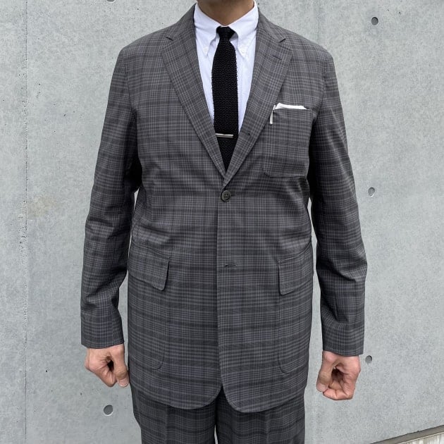 BEAMS セットアップ ブラウン チェック レディース