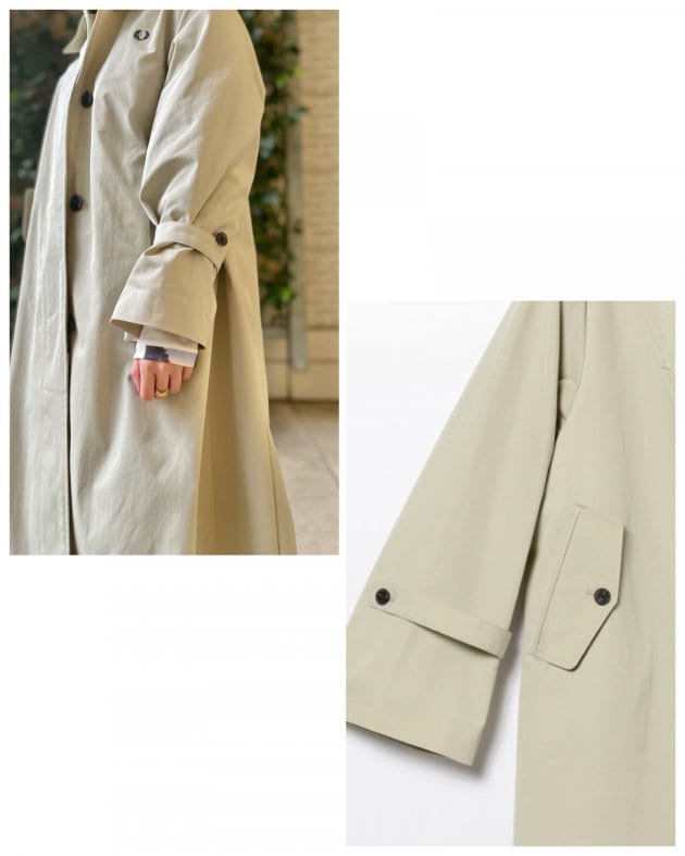 美品 Ray BEAMS オリーブグリーン トレンチコート 春秋冬兼用コート