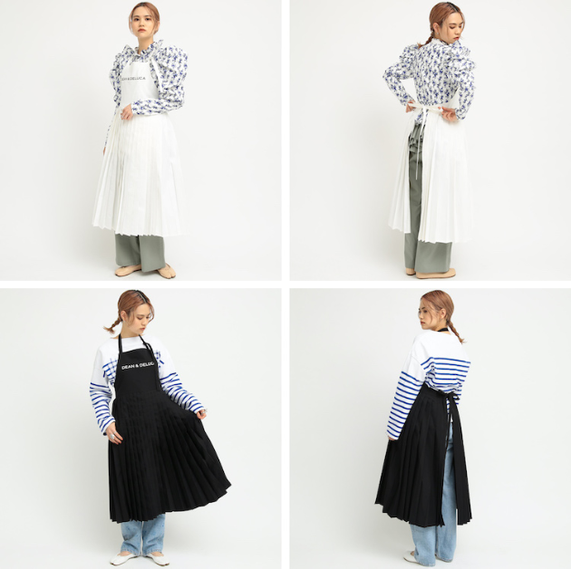 DEAN＆DELUCA BEAMS COUTURE ギャザー エプロン ブラック-
