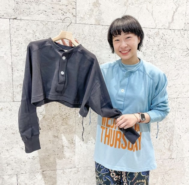 ビームスボーイ★ショートヘンリーネックカーディガン　チャコールグレーt2506 ビームスボーイ☆ショートヘンリーネックカーディガン