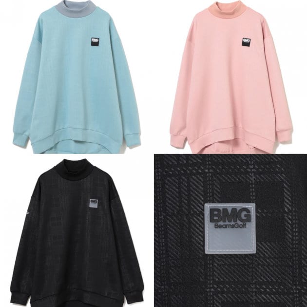 GOLF（ビームス BEAMS 【新品❣️】ビームスゴルフ　エンボスロゴ　ロングスリーブ　モックネック　ピンク ゴルフ）〈WOMEN〉 エンボス / LABEL ORANGE レディースウェア