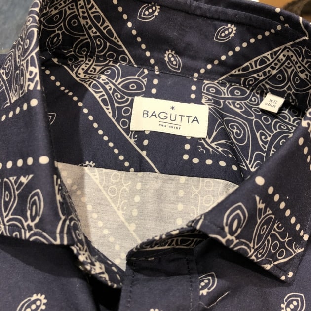 バグッタ BERLINO バンダナパターンワイドカラーシャツ