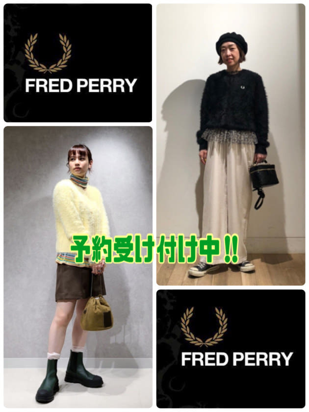 FRED PERRY × Ray BEAMS シャギー カーディガン ブラックカラーブラック