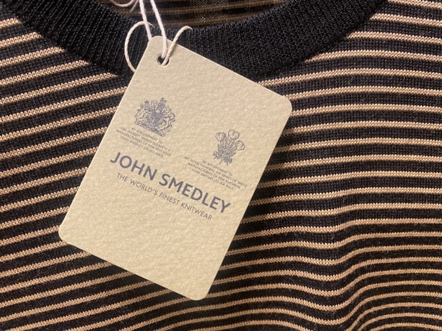 稀少な別注＜JOHN SMEDLEY(ジョンスメドレー)＞ミニボーダーニット