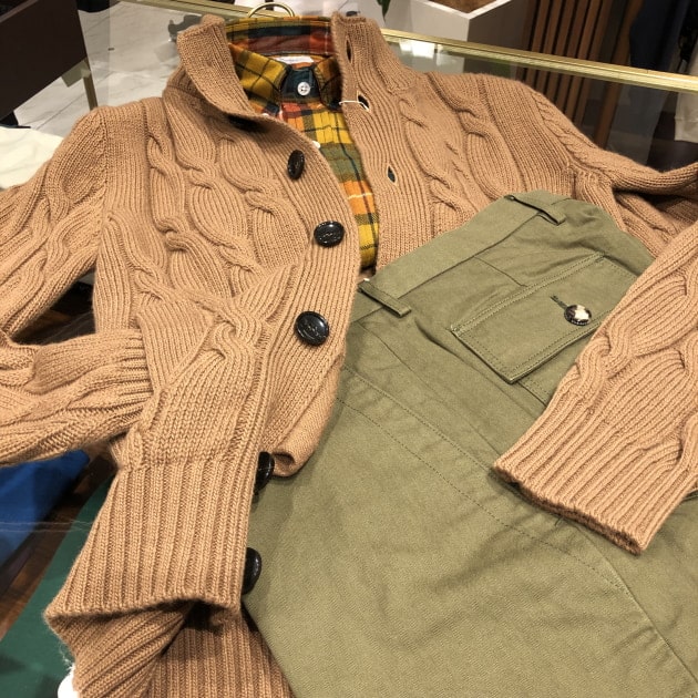 BEAMSF別注BAFYバフィー ケーブルニットスタンドカラージャケット46 BEAMSF別注BAFYバフィー ケーブルニットスタンドカラージャケット46