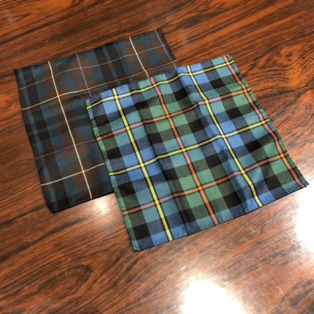 〈AD&C〉wool tartan plaid pocket squares