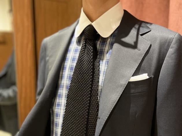 ビームスＦ ネイビー ウールサージ 3ボタンスーツ 50 日本製 ネクタイ付