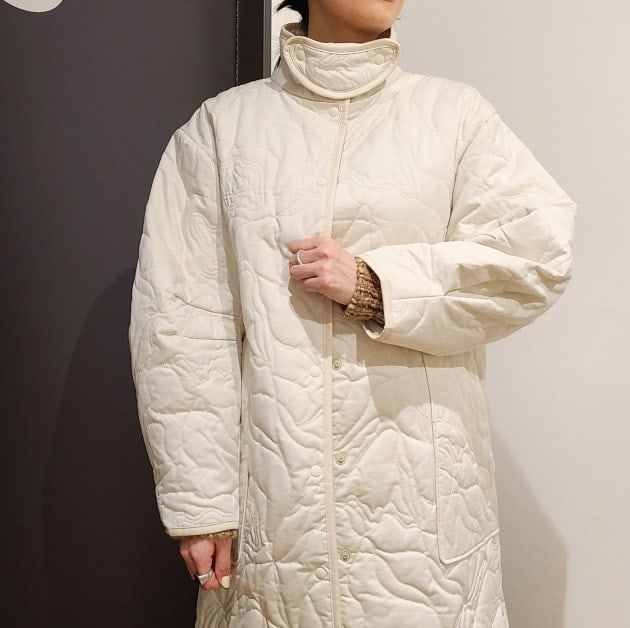 Eaphi にぎわす leaf jacquard quilting jacket