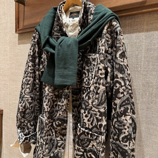 ★現行モデル★ BEAMS＋ カフスジャケット コーデュロイ ペイズリー L コーデュロイ×伝統模様〜カフスジャケット〜｜ビームス 静岡｜BEAMS
