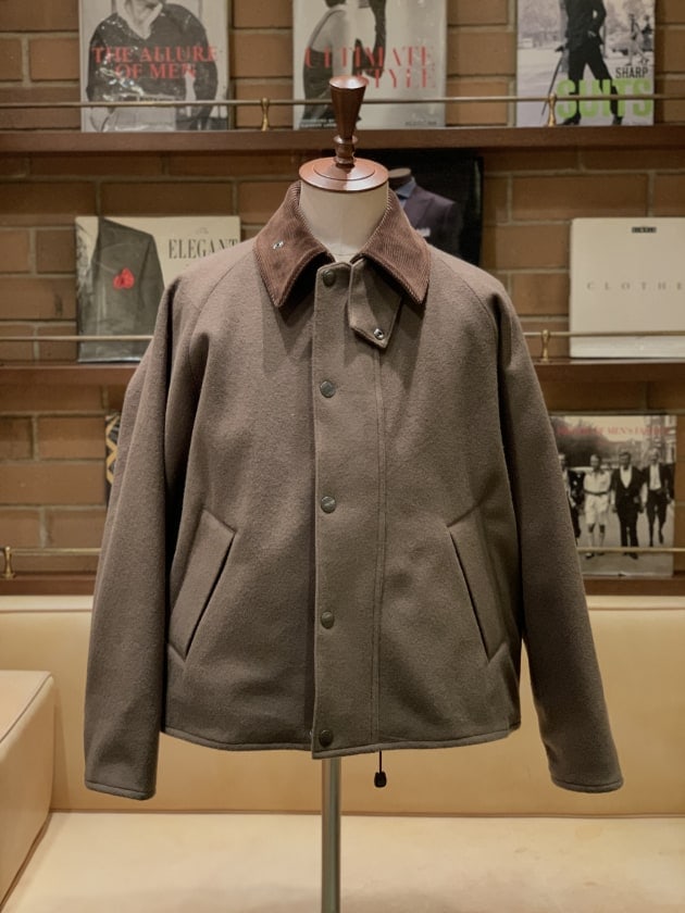 Barbour BEAMS 別注TRANSPORTライトメルトンジャケット-