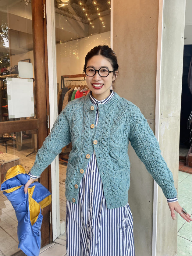 ATHENA DESIGNS × BEAMS BOY アランクルーカーディガン 水曜日のワダ狙】一つは持っていたいオーセンティックなアイテム