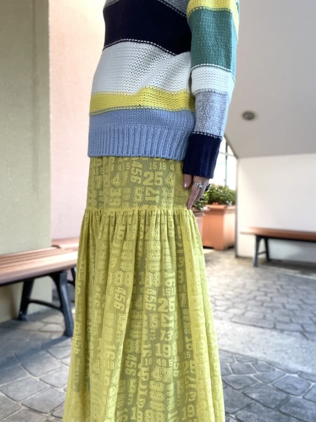 BEAMS BOY ナンバー レース ティアードスカート オフホワイト 美品 BEAMS BOY（ビームスボーイ）の「BEAMS BOY / レース ティアード