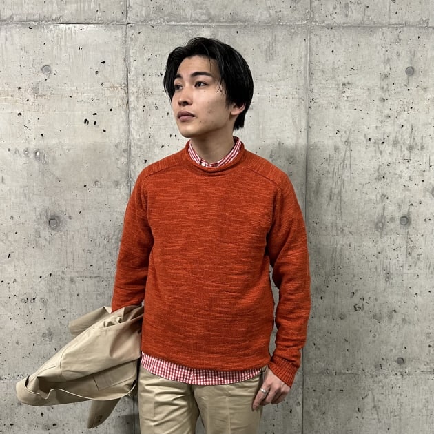 【極美品】 BEAMS PLUS シェットランド ニット オレンジ XS 春もこれで盛りあがろう｜BEAMS PLUS（ビームス プラス）｜BEAMS