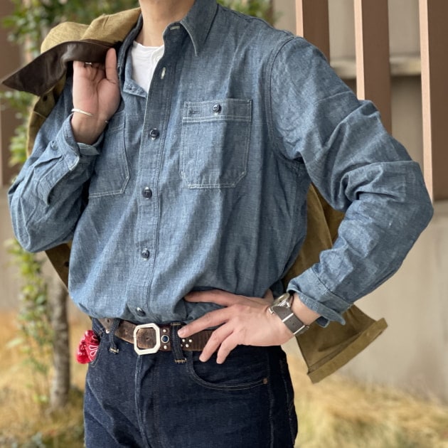 RRL USN Chambray Shirt袖丈63センチ - シャツ