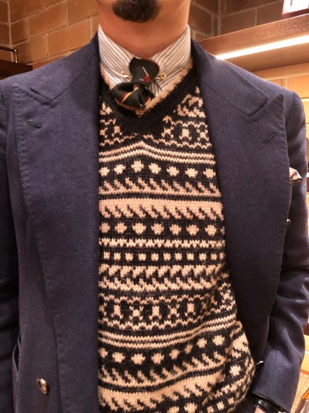 BEAMS F〉今だけお買い得なフェアアイル柄のニットベストを