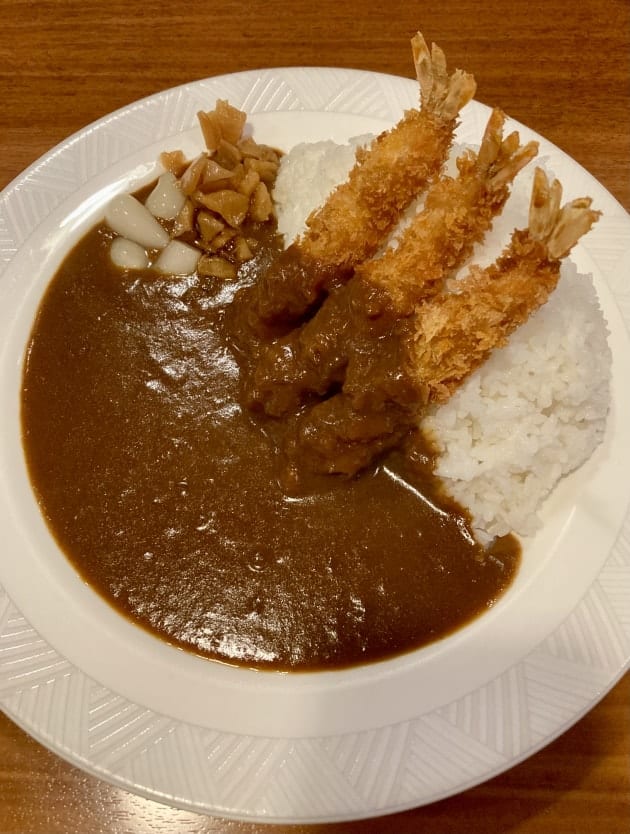 オバんです。本日のランチ☺︎“エビフライカレー”vol.207