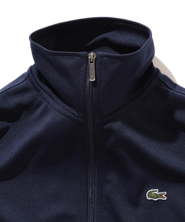 別注LACOSTE×BEAMSネイビー サテン生地ジップジャケットUS M 4 別注LACOSTE×BEAMSネイビー サテン生地ジップジャケットUS M 4 めん