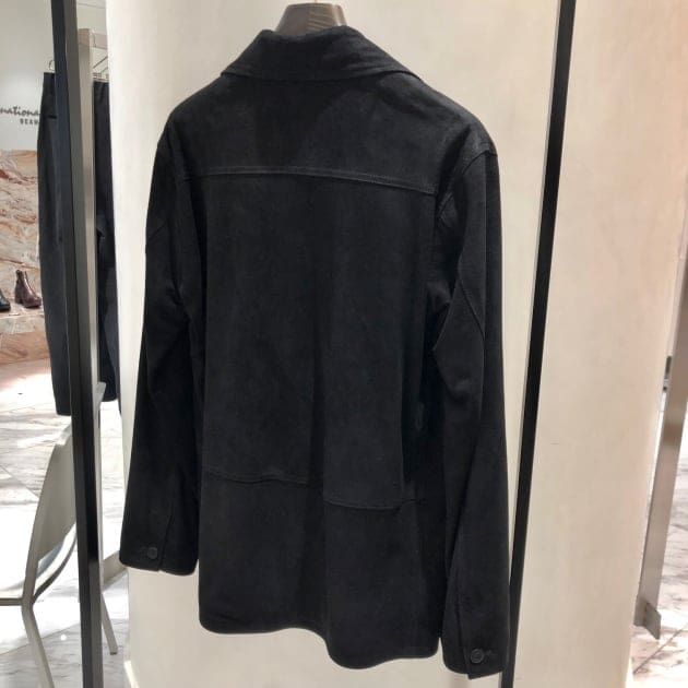 CINQUANTA × BEAMS F スエードカバーオール 46 M ブラック CINQUANTA〉大人のカジュアルスタイルにピッタリな別注カバーオール