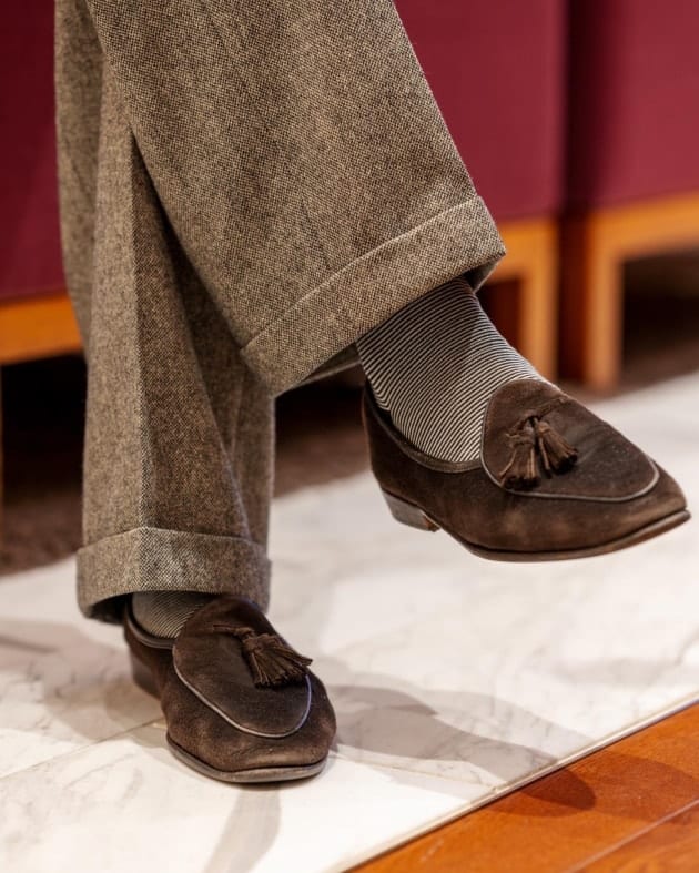 Hosoda's eye〉mini border long horse socks ｜ビームスF