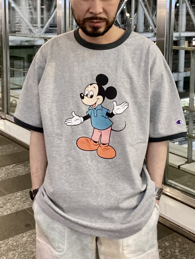 ボロ フェード感 色褪せ Disney ディズニー ミッキーマウス Tシャツ上田の安子_ヴィンテージT