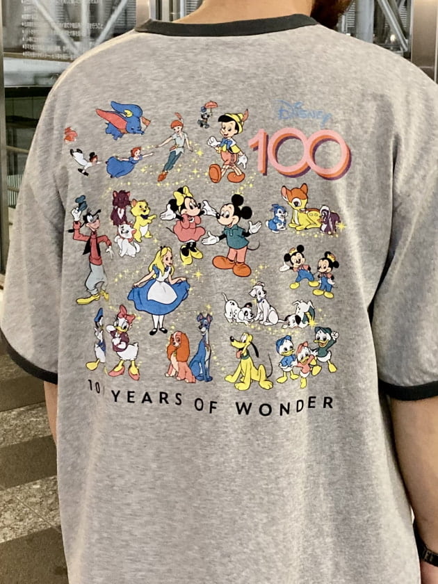 Champion × BEAMS × Disney 100周年 リンガーTシャツ - Tシャツ