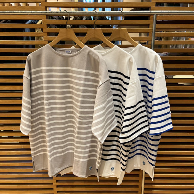大量購入ORCIVAL × BEAMS / 別注 ナバル ボーダー Tシャツ トップス