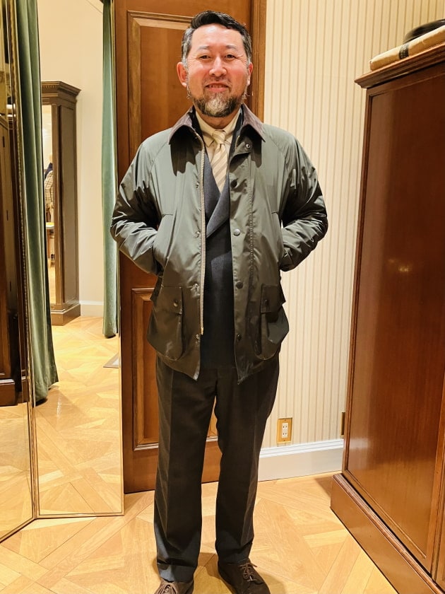 Barbour × BEAMS F / 別注 BEDALE CLASSIC FIT ポリエステル