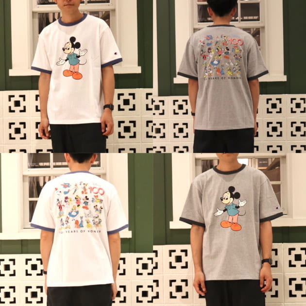 Champion × BEAMS / Disney 100thリンガーTシャツ - トップス