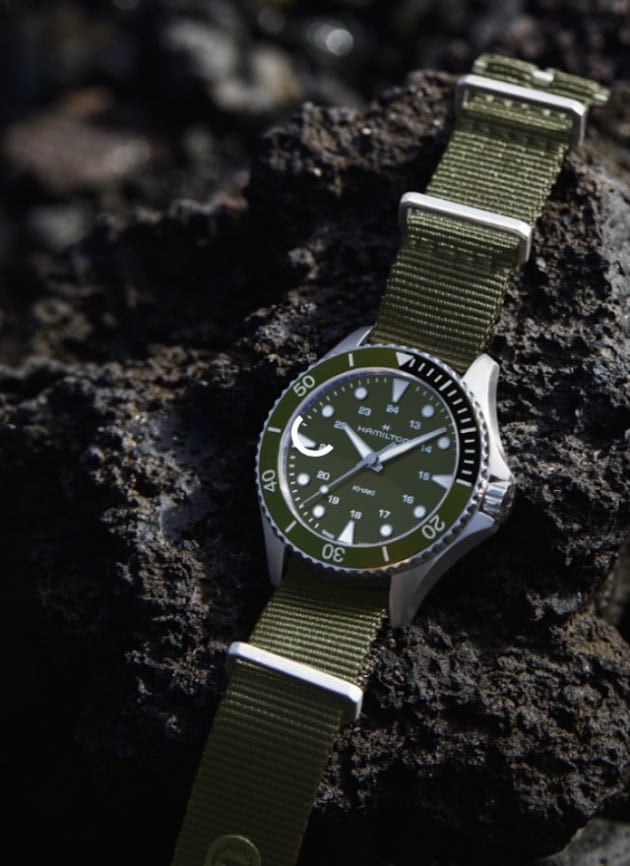 予約開始！深いミリタリーグリーンKHAKI NAVY SCUBA 37ｍｍ 【HAMILTON