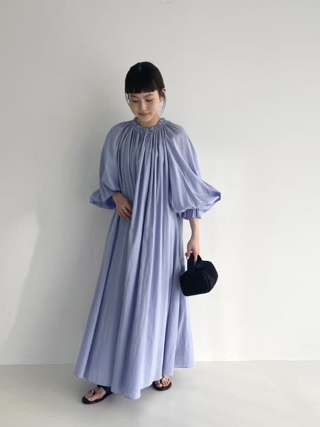 お中元 お歳暮 お年賀 夏 冬 年末年始のご挨拶 ギフト 通販な トレンドのブルーカラー♡夏にも着れる長袖ワンピース トップス