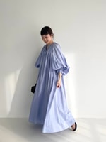 【トレンドのブルーカラー♡夏にも着れる長袖ワンピース】
