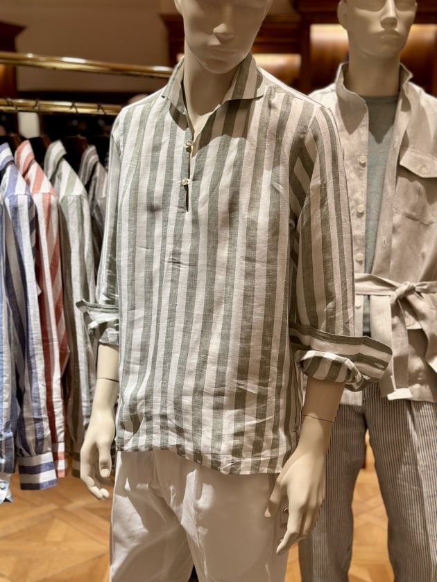 Massimo d’Augusto リネン カプリシャツ　Sサイズ ブラウン系 Massimo d'Augusto｜ビームスF 新宿｜BEAMS