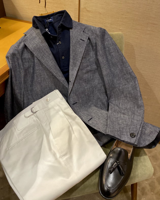 BEAMS F〉New Arrival シャンブレーイージージャケット｜ビームス