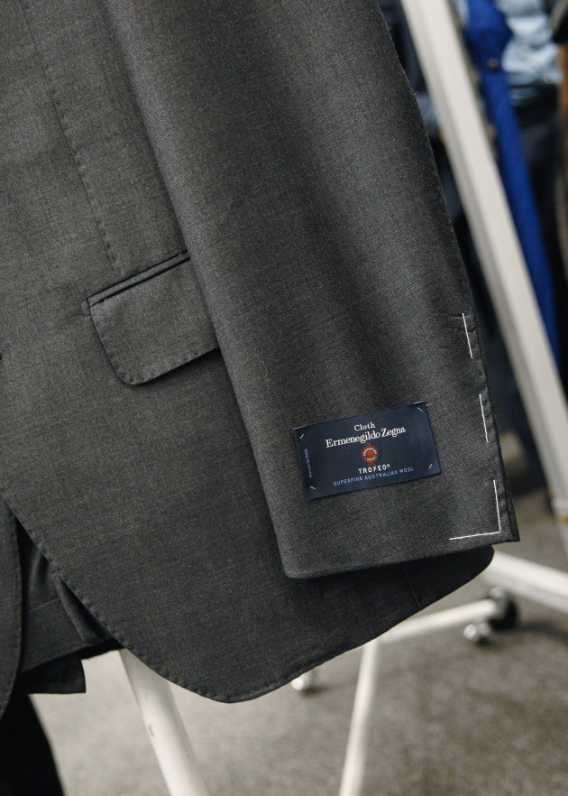 ブリッラ ペル イル グスト DORMEUIL ウール グレンプレイド スーツ-