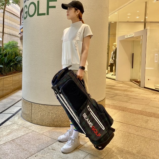 BEAMS GOLF /スタンド キャディバッグ　ブラックウォッチ■