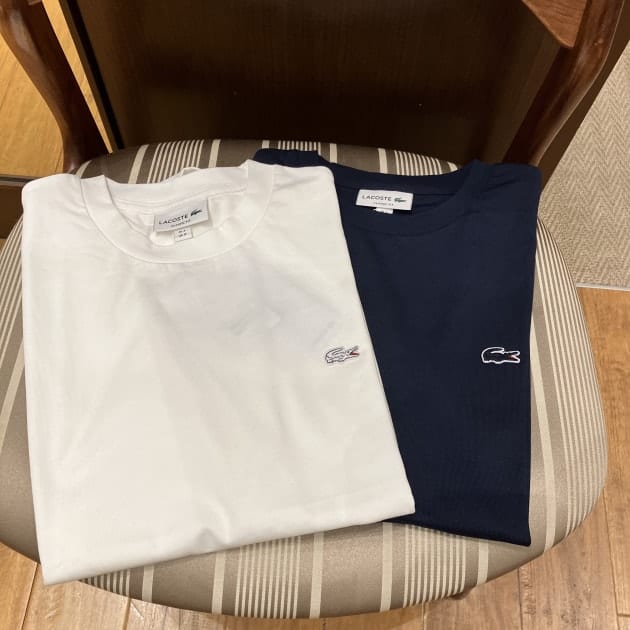 可愛い☆【LACOSTE】 ロゴ クルーネック Tシャツ 関税/送料込み 