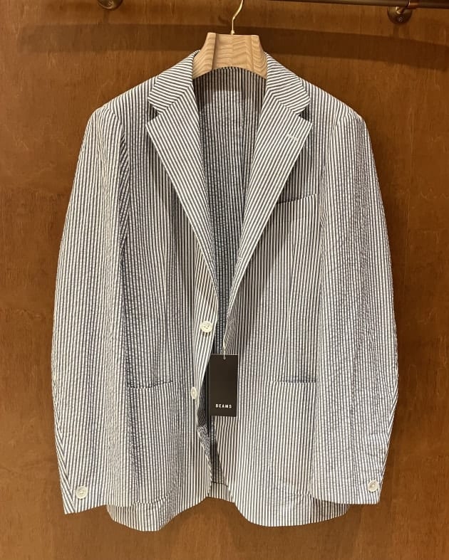 美品】ジーティーアー BEAMS F別注 シアサッカー 赤×白 48 春夏