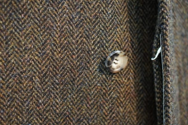 J5228超美品 ビームスF ハリスツイード千鳥格子柄ジャケット ブラウン