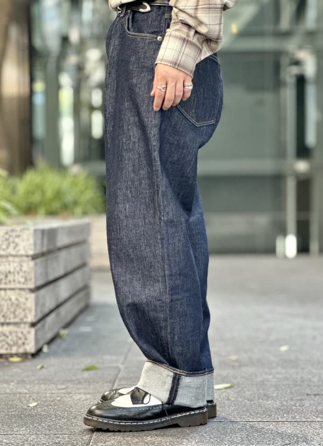 auralee hard twist wide denim 34