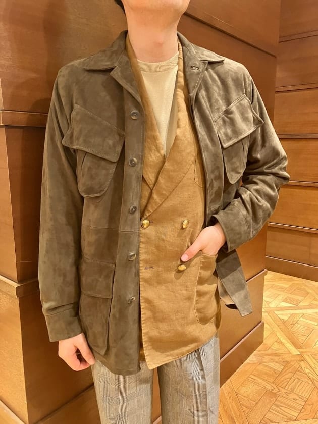 CINQUANTA〉思わず笑みが溢れる石田着用のスエードジャケットを