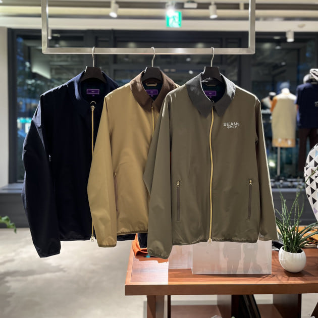 BEAMS GOLF ジャンパー Lサイズ イエロー/ネイビー 秋ゴルフのご準備は出来ていますか〜！？｜BEAMS GOLF（ビームス