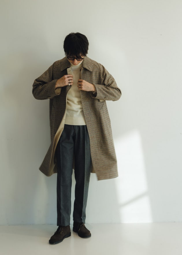 良好品】 BEAMS F 別注 INVERTERE ステンカラーコート ステンカラー