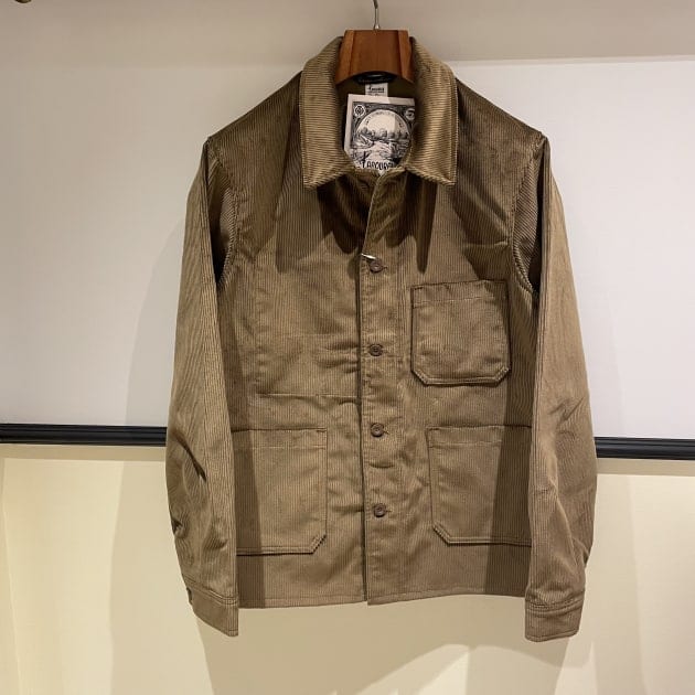 素材はコーデュロイLE LABOUREUR CORDUROY COVERALL JACKET - カバーオール