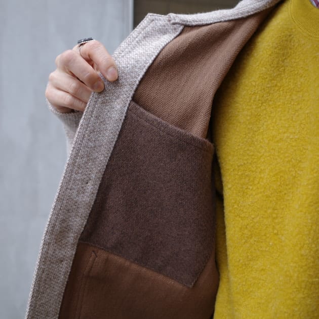 fennica フェニカ ヘリンボーン フレンチカバーオール 短丈 fennicaオリジナル、“French Work Court Jacket”｜fennica（フェニカ