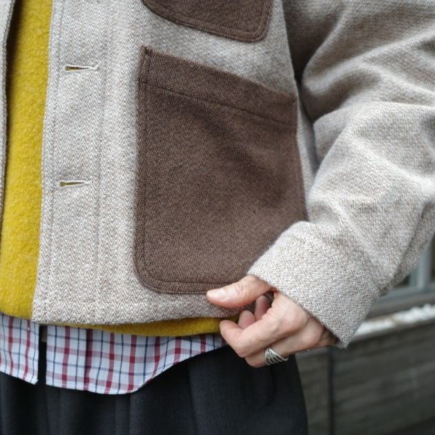 fennica フェニカ ヘリンボーン フレンチカバーオール 短丈 orSlow × fennica ならではの、“NEW” French Work Jacket｜fennica
