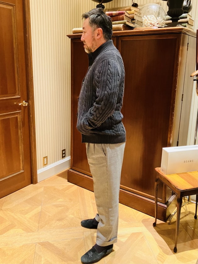 BAFY × BEAMS F / 別注 ケーブル スタンドカラー カーディガンの