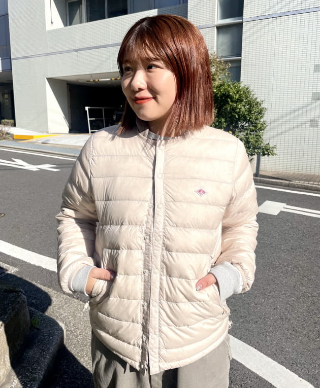 150cm着用のサイズ比較】DANTONのインナーダウンは優れもの