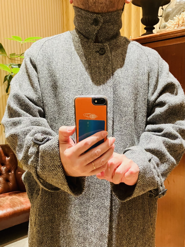 BEAMS F / HARRIS TWEED ヘリンボーン シングル ラグラン