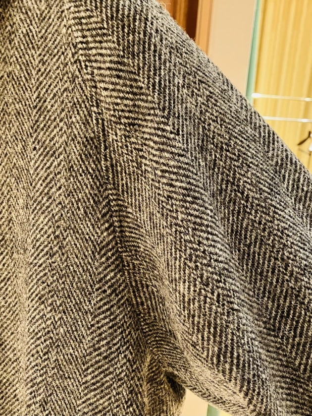 BEAMS F / HARRIS TWEED ヘリンボーン シングル ラグラン
