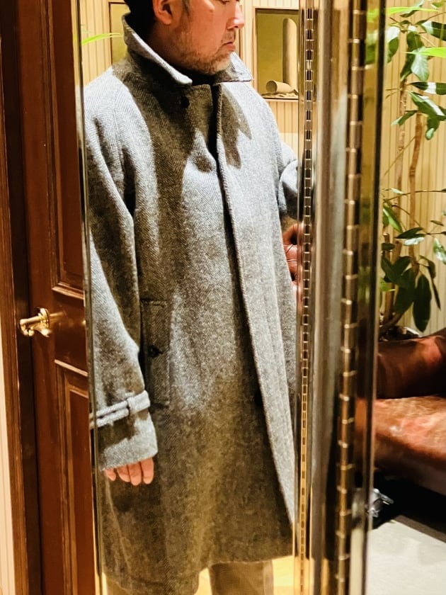 BEAMS F / HARRIS TWEED ヘリンボーン シングル ラグラン